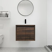 24 Inch Bathroom Cabinet with Sink, Soft Close Doors