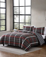 Closeout! Eddie Bauer Willow Plaid Microsuede Piece Duvet Cover Set