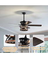 Streamdale Furniture 52" Farmhouse Ceiling Fan with Lights, Remote