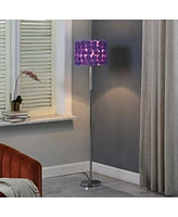 Streamdale Furniture 63"In Lavender Roses In Bloom Acrylic/Metal Floor Lamp