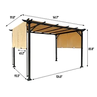 9.5x12FT Retractable Canopy Pergola for Outdoor Spaces