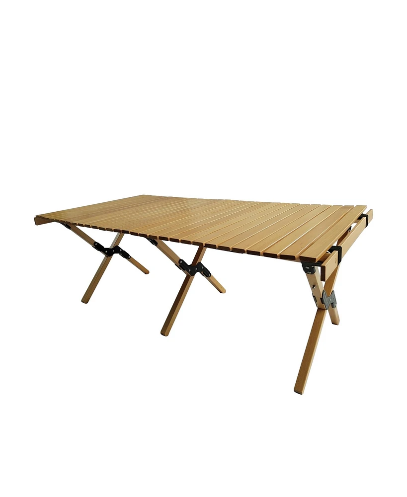 Simplie Fun Wooden Foldable Portable Patio Dining Table