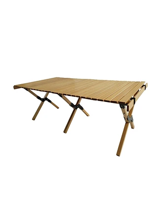 Simplie Fun Wooden Foldable Portable Patio Dining Table