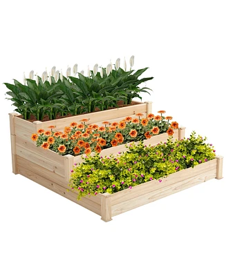 Streamdale Furniture 48.6 X 48.6 X 21In Raised Garden Bed Horticulture Outdoor Elevated Flower Box