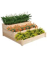 Simplie Fun 48.6 X 48.6 X 21In Raised Garden Bed Horticulture Outdoor Elevated Flower Box