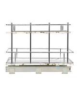 Household Essentials Glidez Chrome-Plated Steel and Faux Marble Pull-Out/Slide-Out Storage Organizer for Under Sink or Cabinet 2-Tier Design