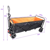 Foldable Xl Beach Cart in Black & Orange