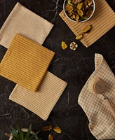 Design Imports Everyday Kitchen Collection Assorted Dishcloth Set, 12x12", Honey Gold, 5 Count