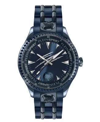 Plein Sport Men's Lineman Three Hand Quartz Blue Stainless Steel 45MM