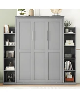 Full Murphy Bed Wall With Shelves And Led Lights