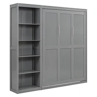 Streamdale Furniture Full Murphy Bed Wall With Shelves