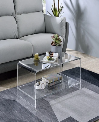 Fox Hill Trading Marcus 38" Acrylic Two-Tier Coffee Table