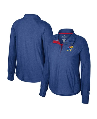 Colosseum Women's Royal Kansas Jayhawks Cressida Raglan Half-Snap Top