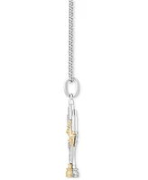 Diamond Lumiere Candlestick Pendant Necklace (1/10 ct. t.w.) in Sterling Silver & 10k Gold, 16" + 2" extender