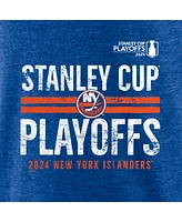 Fanatics Men's Heather Royal New York Islanders 2024 Stanley Cup Playoffs Crossbar Tri-Blend T-Shirt