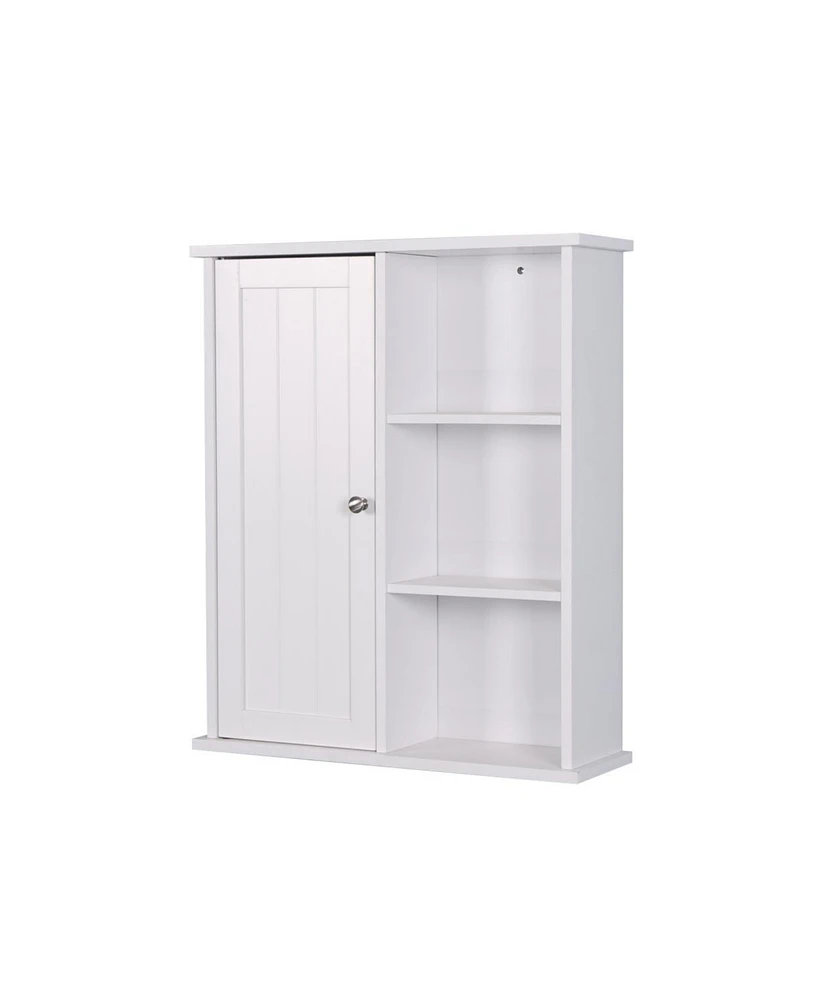 Simplie Fun Wall Mount Medicine Cabinet With A Door, Wooden Bathroom Storage Cabinet With Adjustable Shelf