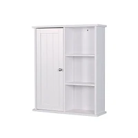 Streamdale Furniture Wall Mount Medicine Cabinet With A Door, Wooden Bathroom Storage Cabinet With Adjustable Shelf