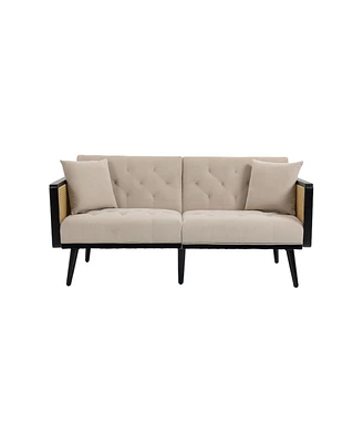 Simplie Fun Velvet Sofa, Accent Sofa .Loveseat Sofa With Metal Feet