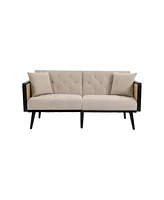 Simplie Fun Velvet Sofa, Accent Sofa .Loveseat Sofa With Metal Feet