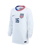 Nike Big Boys and Girls Rose Lavelle White Uswnt 2024 Home Stadium Replica Player Long Sleeve Jersey