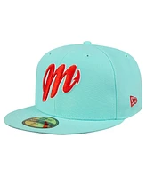 New Era Men's Aqua Mexico Diablos Mexico League on Field 59FIFTY Fitted Hat