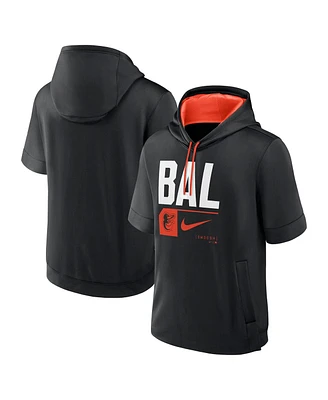 Nike Men's Black Baltimore Orioles Tri Code Lockup Short Sleeve Pullover Hoodie