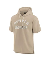 Men's and Women's Fanatics Signature Khaki Denver Broncos Elements Super Soft Fleece Short Sleeve Pullover Hoodie