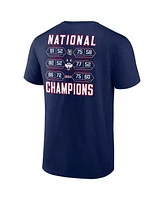 Fanatics Men's Navy UConn Huskies 2024 Ncaa Basketball National Champions Schedule T-Shirt