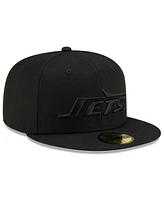 New Era Men's Black York Jets on 59FIFTY Fitted Hat