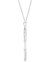 Diamond Tiana Key Pendant Necklace (1/20 ct. t.w.) in Sterling Silver, 16" + 2" extender