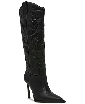 Steve Madden Women's Kinzee Stiletto Western Tall Dress Boots