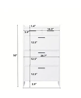 Pvc Shaker Door Shoe Rack with 3 Doors and 2 Drawers