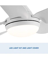 Streamdale Furniture 30 In Integrated Led Ceiling Fan Lighting With White Abs Blade