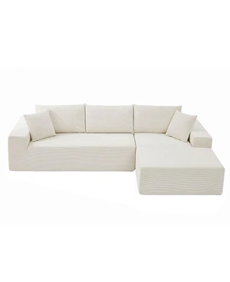 Simplie Fun Modular Sectional Sleeper Sofa Set - Beige L-Shape