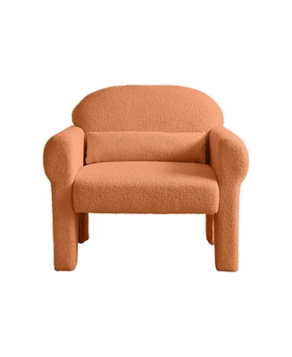 Simplie Fun Modern Boucle Accent Chair With Lumbar Pillow For Living Room