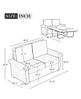 Streamdale Furniture 57.4" Pull Out Sofa Bed with Twin Mattress Pad & Usb Ports