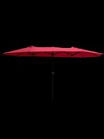 15x9FT Double-Sided Patio Umbrella with Crank and Wind Vents