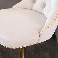 Adjustable Swivel Velvet Bar Stools Set of 2