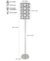 Streamdale Furniture 62"H Grey/White Retro Floor Lamp