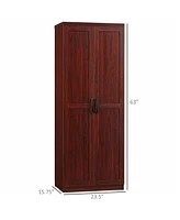 Streamdale Furniture 63" Freestanding Cherry Wood Pantry with Adjustable Shelves