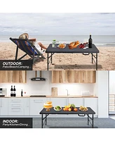 4FT Portable Folding Table Indoor&Outdoor Maximum Weight 135Kg Foldable Table For Camping