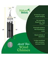 Nature's Melody Aureole Tunes Wind Chimes - 6-Tube Outdoor Windchime, B Pentatonic Scale 28 Inch