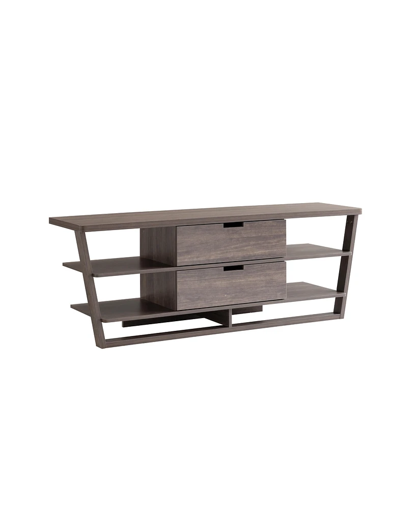 Simplie Fun Tv Stand Brown Walnut