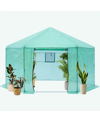 Simplie Fun Hexagonal Reinforced Plastic Greenhouse