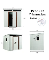 6FT X 5FT Outdoor Metal Storage Shed With Window White