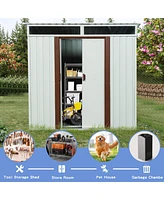 Streamdale Furniture 6FT X 5FT Outdoor Metal Storage Shed With Window White