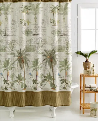 Avanti Colony Palm Tree Printed Shower Curtain, 72" x 72"