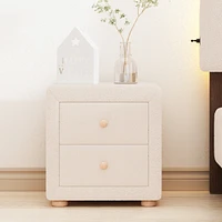 Streamdale Furniture Teddy Fleece Nightstand With 2 Drawers