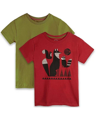 Mightly Boys & Girls Fair Trade Organic Cotton Graphic Short Sleeve T-Shirt 2-pack