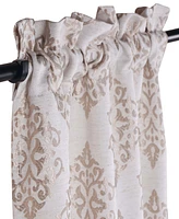 Superior Modern Venetian Damask Jacquard 2-Piece Curtain Panels with Rod Pocket, 26" X 63"